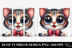 Expressive Cat Watercolor Art | 20 Oz Tumbler Product Image 1