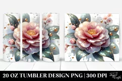 Glossy Camellia Art | 20 Oz Tumbler Product Image 1
