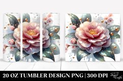 20 Oz Tumbler Sublimation | Glossy Camellia with Golden Product Image 1