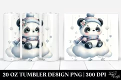Pastel Digital Painting Panda Winter | 20 oz Tumbler Product Image 1