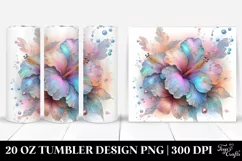 Abstract Shiny Hibiscus Clipart, High-Res 20 Oz Tumbler Product Image 1