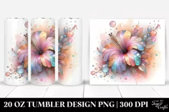 Abstract Shiny Hibiscus Clipart, High-Res 20 Oz Tumbler Product Image 1