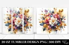 Colorful Watercolor Abstract Gold Foil Bouquet | 20 Oz Product Image 1