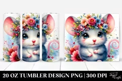 Cute Baby Mouse Playing with Cool Haircut | 20 oz Tumbler Product Image 1