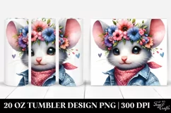 Cute Baby Mouse Floral Tumbler Product Image 1