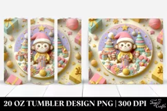 Colorful Monkey Christmas Clipart, High-Res 20 Oz Tumbler Product Image 1