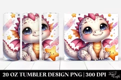 Smiling Baby Dragon on Star 20 Oz Tumbler Product Image 1