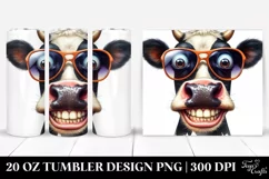 Crazy Funny Cow with Sunglasses | 20 oz Tumbler Product Image 1