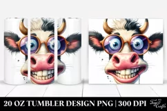 Crazy Funny Cow with Sunglasses | 20 oz Tumbler Product Image 1