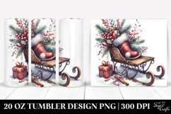 Washed Watercolor Sled Clipart, Transparent 20 Oz Tumbler Product Image 1