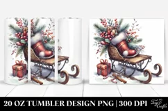 Washed Watercolor Sled Clipart, Transparent 20 Oz Tumbler Product Image 1