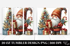 Detailed Christmas Gnome Clipart, Transparent 20 Oz Tumbler Product Image 1