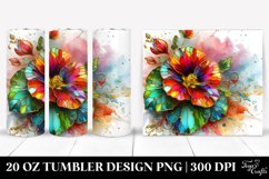 20 Oz Tumbler Sublimation | Colorful Nasturtium on White Product Image 1