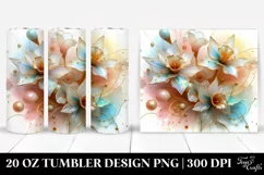 Abstract Pastel Narcissus in Material. 20 Oz Tumbler Design Product Image 1