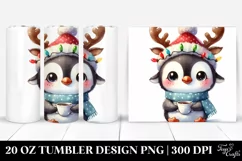 Baby Penguin with Tea Cup PNG Product Image 1