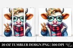 Winter Cow with Goofy Smile PNG Product Image 1