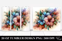 Abstract Stained Hibiscus | 20 oz Tumbler Product Image 1