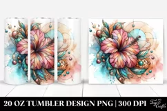 Abstract Stained Hibiscus | 20 oz Tumbler Product Image 1