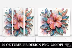 Abstract Stained Hibiscus | 20 oz Tumbler Product Image 1