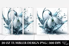 Shiny Snowdrop Metallic Marble Watercolor | 20 Oz Tumbler Product Image 1