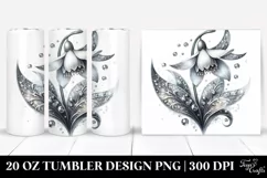 Shiny Snowdrop Metallic Marble Watercolor | 20 Oz Tumbler Product Image 1