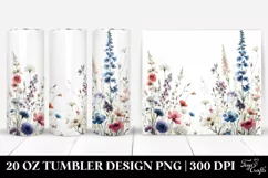 Watercolor Wild Flowers | 20 oz Tumbler Product Image 1