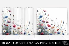 Watercolor Wild Flowers | 20 oz Tumbler Product Image 1