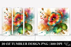 20 Oz Tumbler Sublimation | Colorful Nasturtium with Floral Product Image 1