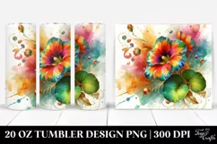 20 Oz Tumbler Sublimation | Colorful Nasturtium with Floral Product Image 1