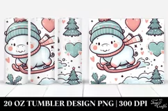 Cute Baby Hippo on Sleigh 20 Oz Tumbler Product Image 1