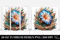 Abstract Stained Morning Glory, 20 Oz Tumbler Product Image 1