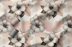Hibiscus Seamless Patterns, Artistic Floral Surface Design Product Image 2