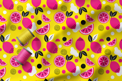 Vibrant Lemon Seamless Patterns, Neon Citrus Digital Paper Product Image 2