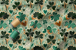 St Patrick Seamless Patterns, Shamrocks and Brushstroke Product Image 2