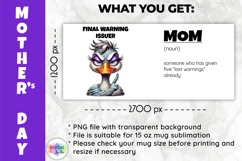 Funny Mother Day Mug Wrap, Final Warning Issuer Mom Mug Product Image 2