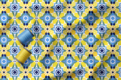 Mediterranean Lemon Seamless Pattern, Limoncello Tile Retro Product Image 2