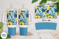 Lemons and Blue Flowers Designs, Mediterranean Lemons PNG Product Image 2