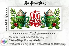 Cozy Winter Mug Wrap Design | A Hug in a Mug Coffee Mug Wrap Product Image 2