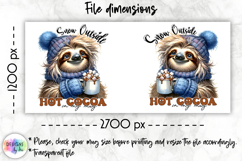 Cute Winter Animals Mag Wrap, Hot Cocoa Mug Wrap PNG Product Image 2