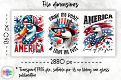Patriotic Libbey Can Glass Wrap, 16 oz Can Glass Sublimation Product Image 2