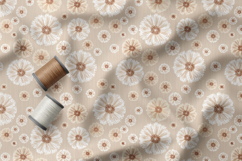 Terracotta Daisy Seamless Patterns, Boho Floral Neutral PNG Product Image 2