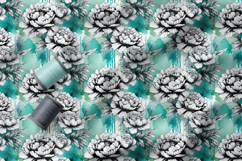 Artistic Ink Peonies Seamless Pattern Collection Product Image 3