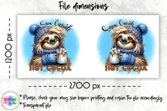 Cute Winter Animals Mag Wrap, Hot Cocoa Mug Wrap PNG Product Image 3