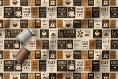 Coffee Lover Seamless Pattern, Coffeehouse Typography Product Image 3