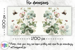 Lucky Clover St Patrick Mug Wrap, Watercolor Floral Shamrock Product Image 3