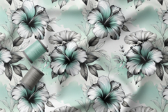 Hibiscus Seamless Patterns, Artistic Floral Surface Design Product Image 4