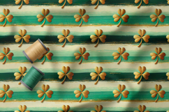 St Patrick Seamless Patterns, Shamrocks and Brushstroke Product Image 4