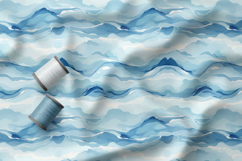 Watercolor Ocean Blue Patterns, Wash Texture, Tide Effect Product Image 4