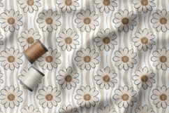 Terracotta Daisy Seamless Patterns, Boho Floral Neutral PNG Product Image 4