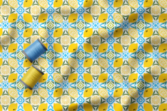 Mediterranean Lemon Seamless Pattern, Limoncello Tile Retro Product Image 4